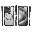 Case for iPhone 16 Pro, Fusion Hybrid Carbon, for MagSafe, black