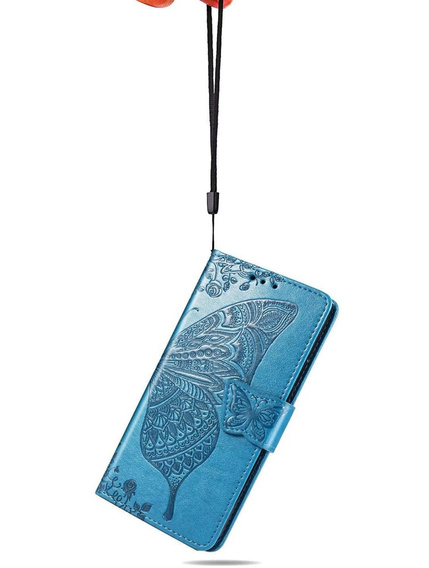 Flip case for Oppo Reno 12, Butterfly, blue