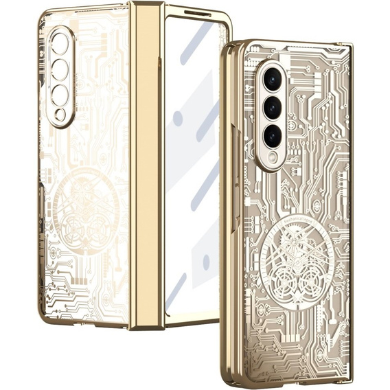 Case for Samsung Galaxy Z Fold 4 5G, Mechanical Legend, gold