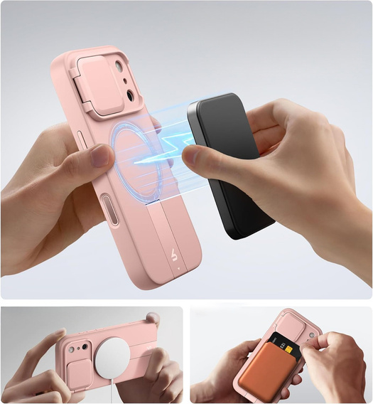 Suritch Shockproof case with stand and camera cover, for MagSafe for iPhone 17 Pro Max