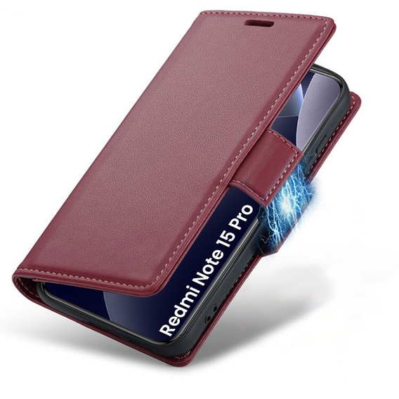 ERBORD Glossy Litchi flip case for Xiaomi Redmi Note 15 Pro 5G