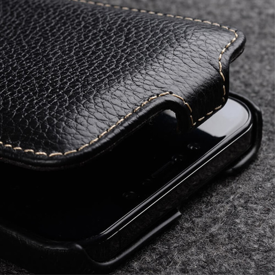 MELKCO flip case for iPhone 13, leather, flip, black