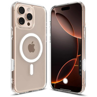 ERBORD Case with MagSafe for iPhone 16 Pro, active button, transparent + Screen Glass