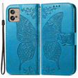 Flip case for Motorola Moto G32, Butterfly, blue