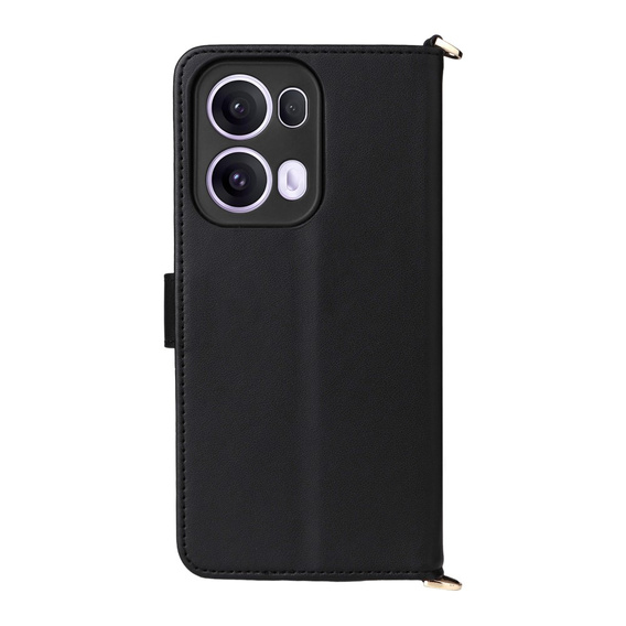 Crossbody Leather Wallet flip case for Oppo Reno 13 Pro 5G, black