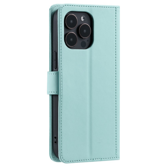 Flip case for iPhone 16 Pro, Rhombus Crossbody Leather, green