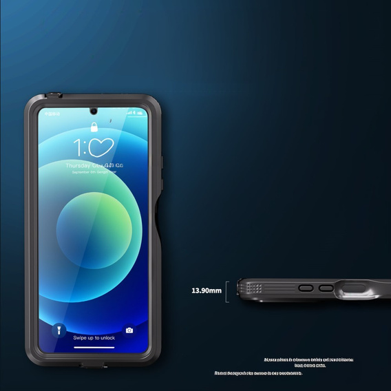 IP68 Waterproof Case for Xiaomi Redmi Note 13 5G, Redpepper, black
