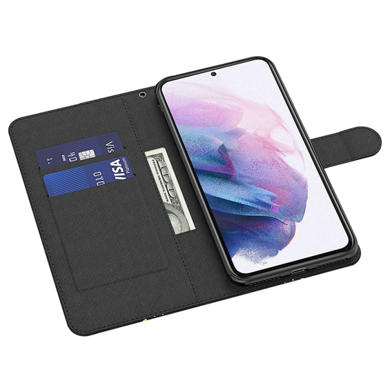 Flip case for Samsung Galaxy A14 4G/5G, Wallet Butterfly, gold