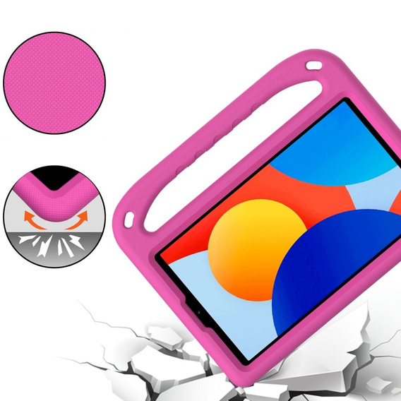 Children's case for Xiaomi Redmi Pad SE 8.7, with handle, pink