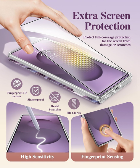 GVIEWIN Case for Samsung Galaxy S25 Ultra, Camera Slider – Quicksand/Purple