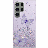 Case for Samsung Galaxy S24 Ultra, Glitter Butterfly, purple