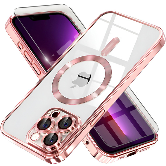 Case for iPhone 13 Pro, Electro MagSafe, pink + Screen Glass