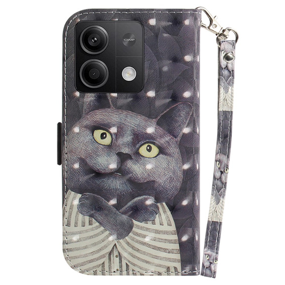 Flip case for Xiaomi Redmi Note 13 5G, Wallet, Cat grey