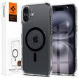 Spigen MagSafe Case for iPhone 16 Plus, Ultra Hybrid, transparent / black + 9H Tempered Glass