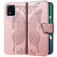 Flip case for Vivo Y01, Butterfly, pink