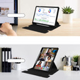 Keyboard case for Samsung Galaxy Tab S10 Lite / S10 FE / S9 FE, Rotary 360° Leather, black