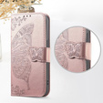 Flip case for Xiaomi Redmi 15C 4G/LTE, Butterfly, pink rose gold