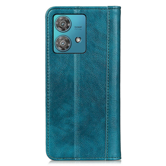 Case for Motorola Moto G84 5G, Wallet Litchi Leather, green