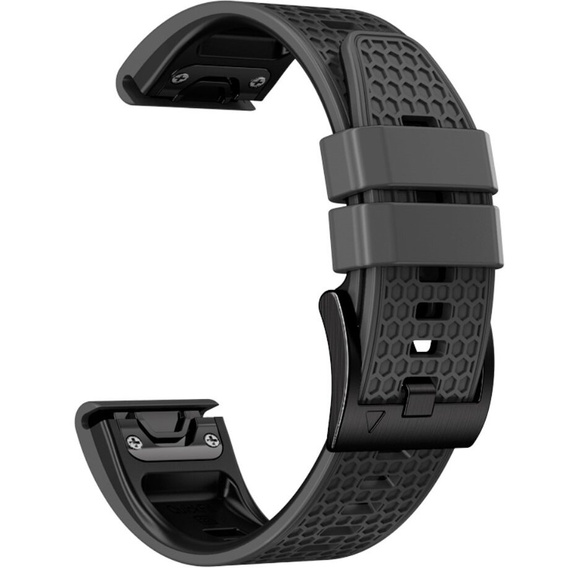 Silicone Strap for Garmin Fenix 7 / Forerunner 965 / 955 / 945 / 935, Grey / Black