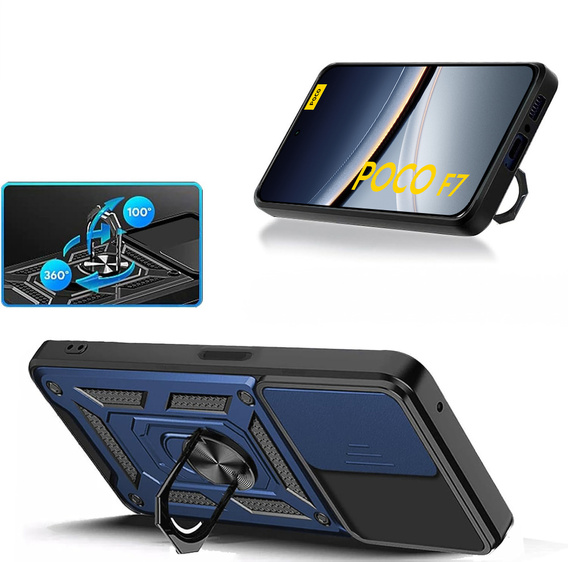 Case for Xiaomi Poco F7, CamShield Slide, blue