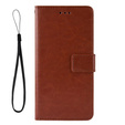 Flip case for Xiaomi Poco F6 Pro, Crazy Horse Wallet, brown