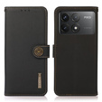 KHAZNEH RFID case for Xiaomi Poco F6 Pro, Litchi Texture, black