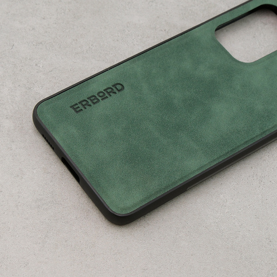 Case for Samsung Galaxy A53, ERBORD Business, with metal plate for car mounts, green
