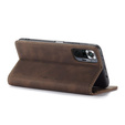 CASEME case for Xiaomi Redmi Note 10 Pro, Leather Wallet Case, coffee