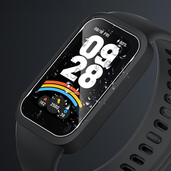2x ERBORD Tempered Glass for Xiaomi Smart Band 9 Active, with mounting frame