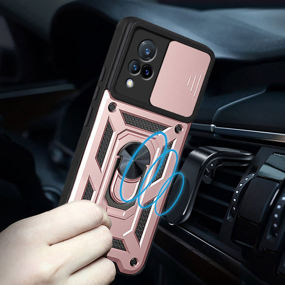 Case for Vivo V21 5G, CamShield Slide, pink rose gold