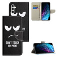 Flip case for Samsung Galaxy M15 5G, Wallet, Don't Touch My Phone black