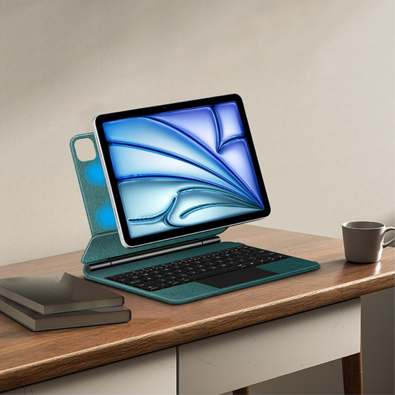 Keyboard Case for iPad Air 11" 2024, Magnetic Keyboard Touchpad, green
