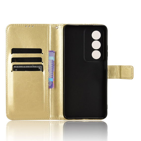 Flip case for Oppo A80, Crazy Horse Wallet, gold