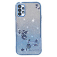Case for Samsung Galaxy A53 5G, Glitter Flower, blue