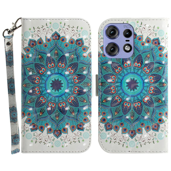 Flip case for Motorola Edge 50 Pro 5G, Wallet, Mandala Flower