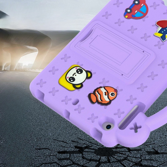 Children's case for iPad mini 7.9" 2019/2015/2014/2013/2012 (5/4/3/2/1 gen.), Cute Patterns, with stand, purple