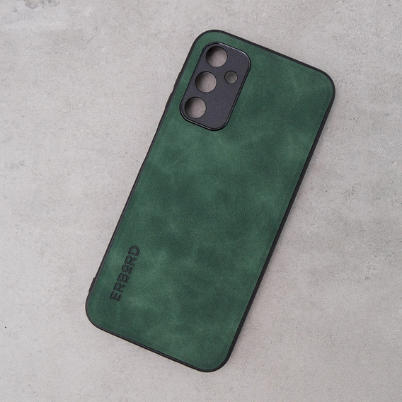 Case for Samsung Galaxy A14 5G, ERBORD Business, with metal plate for car mounts, green