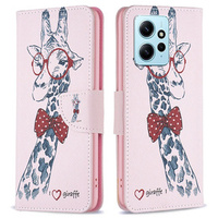Flip case for Xiaomi Redmi Note 12 4G, Wallet, giraffe, pink