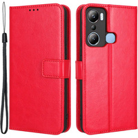 Flip case for Infinix Hot 20i, Crazy Horse Wallet, red