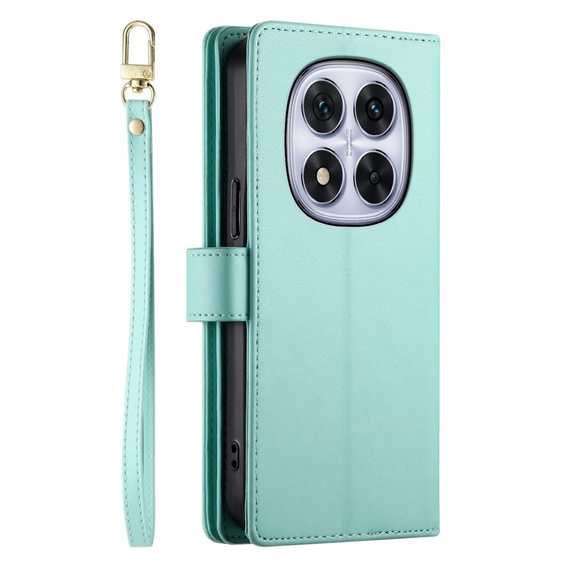 Flip case for Xiaomi Redmi Note 14 Pro 5G / Poco X7 5G, Wallet Zipper Pocket, green