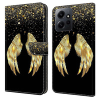 Flip case for Xiaomi Redmi Note 12 4G, Wallet Wings, gold