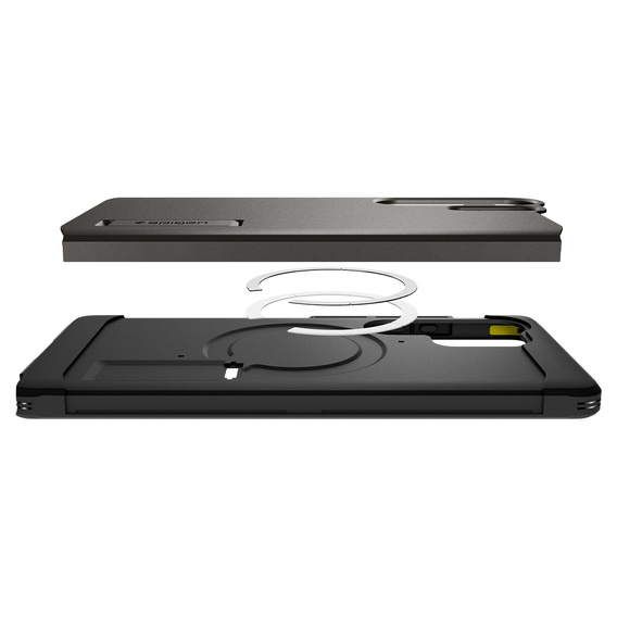Spigen case for Samsung Galaxy S25 Ultra, Tough Armor Mag MagSafe, grey + 9H Tempered Glass