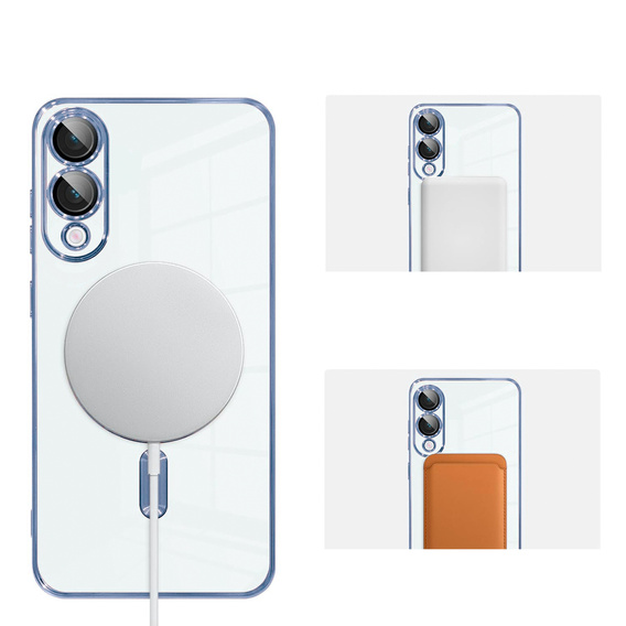 Case for Samsung Galaxy S25 Edge, Electro MagSafe, blue + Screen Glass