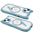 Case for iPhone 13 / iPhone 14, for MagSafe, Cute Cat, blue + Screen Glass