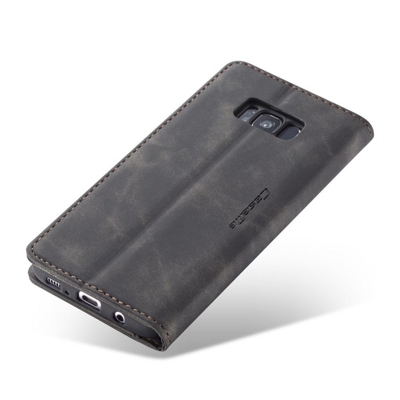 CASEME case for Samsung Galaxy S8 Plus, Leather Wallet Case, black