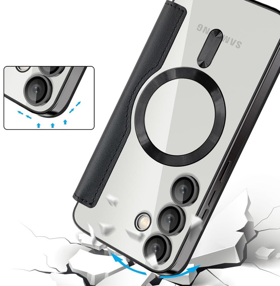 Flip case for Samsung Galaxy S25 FE, RFID Wallet MagSafe CamShield, black