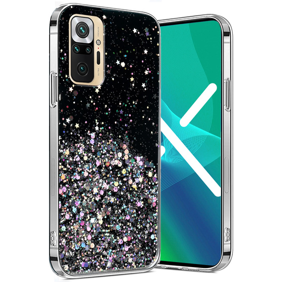Case for Xiaomi Redmi Note 10 Pro, Glittery, black