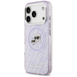 Karl Lagerfeld IML Glitter Karl & Choupette Heads Logo MagSafe Case for iPhone 17 Pro