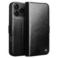 QIALINO Genuine Cow Leather flip case for iPhone 17 Pro, black