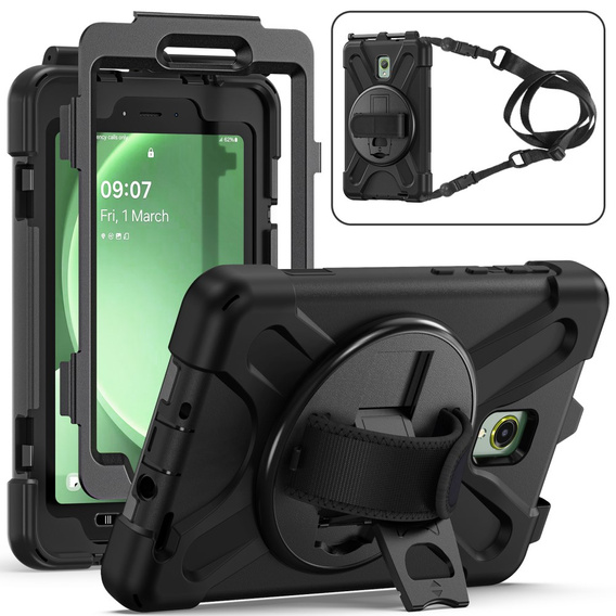 Armored Case for Samsung Galaxy Tab Active 3 T570 / 5 X306B, protective 360 with stylus slot, black